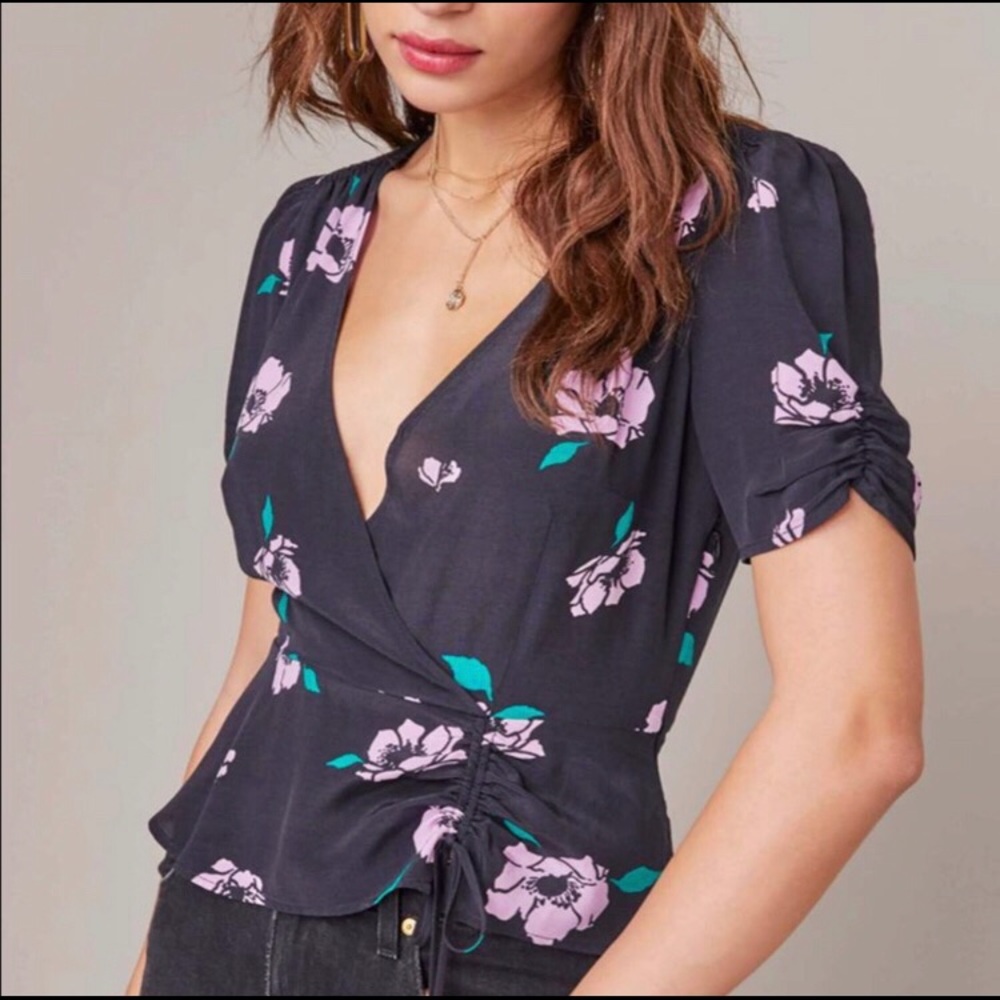 NWT ASTR The Label Malia Floral Print Top